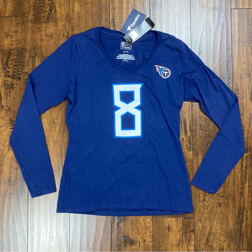 TN Titans Fanatics Women’s Small NFL Pro Line Long Sleeve V-Neck Shirt Mariota